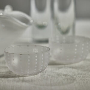 Frosted White Dot Condiment Bowl