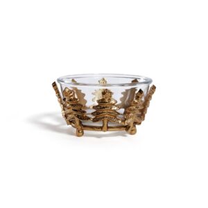 Glass and Metal Accent Bowl