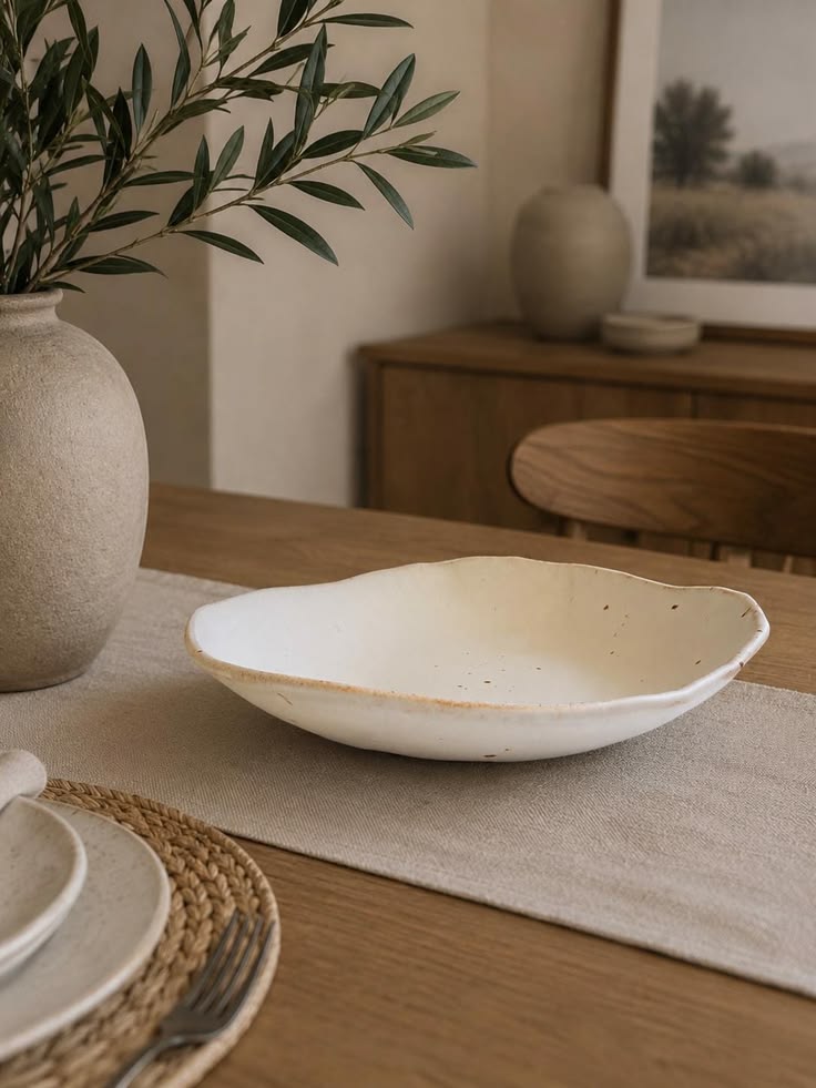Dining pieces arranged on a table