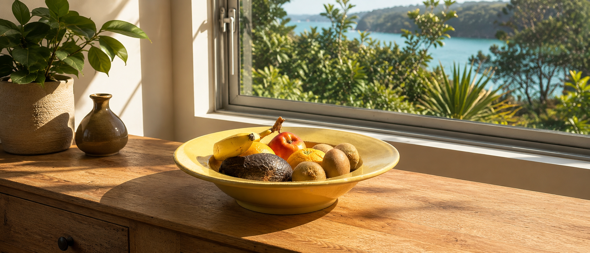 Ceramic bowl with fruit